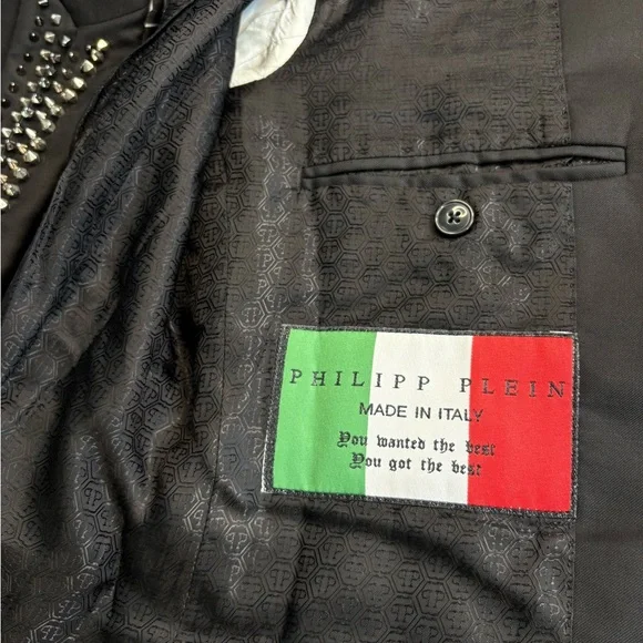 Philipp Plein Black Studded Blazer